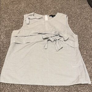 Banana Republic Light Gray Bow Accent Blouse